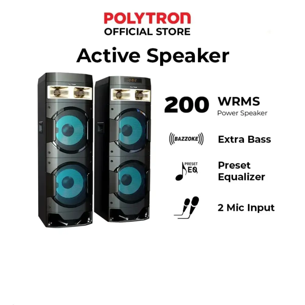 POLYTRON Bluetooth Speaker Aktif Karaoke 10 Inch PAS 10DF28