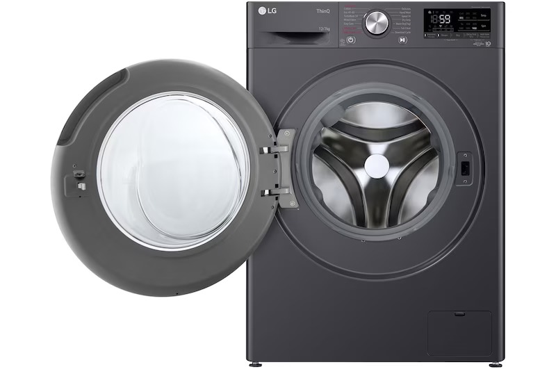 LG Mesin Cuci Front Loading Mesin 12 kg & Dryer 7kg Mid Black - AI DD, 6 Motion, Steam